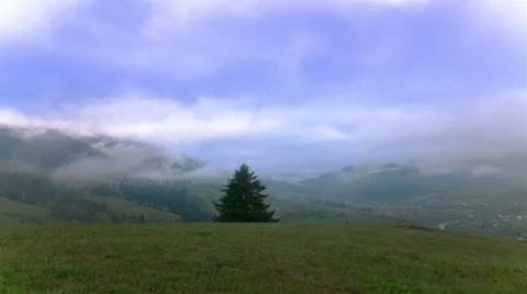 4K Mountain and sky in clouds. Time lapse without birds Видео 64416879