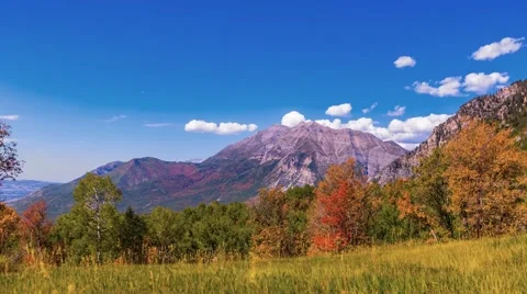 4K Mountain fall scene timelapse pan Stock Footage 41761828