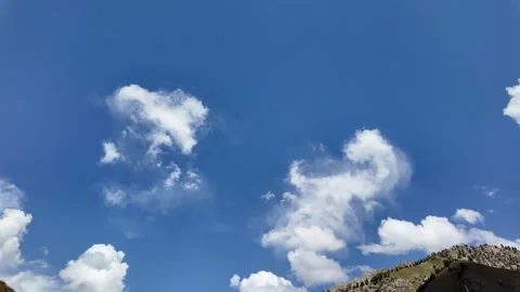 4K Mountain Landscape Top View of Majestic Peaks, Dark Clouds, and Dynamic M Stock Footage 288003988