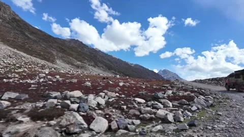4K Mountain Majesty Slow Motion Front to Back View of a Breathtaking Mountai Stock Footage 288324945