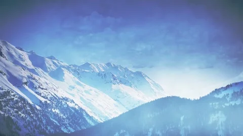 4k Mountain Moving Clouds Motion Background Stock Footage
