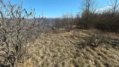 4K Mountain Overlook Walk – Panoramic Lake View Along Cliff Edge Video stock 331813306