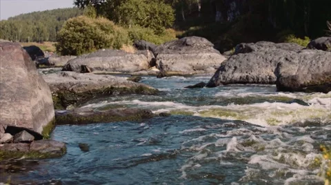 4K Mountain River Stock Footage 66548850