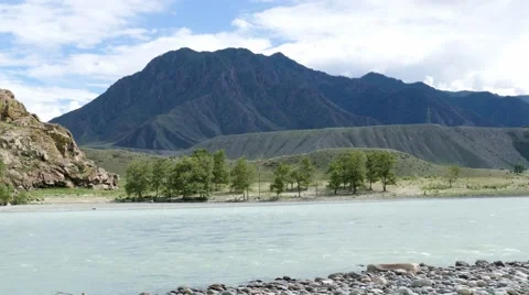 4k – Mountain river Katun Stock Footage 53495232