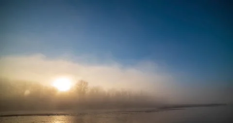 4k mountain river time lapse at the summer or autumn sunrise. Wild nature, clear Stock Footage 291922046