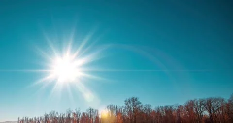 4k mountain river time lapse at the summer or autumn sunset. Wild nature, clear Stock Footage 307381440