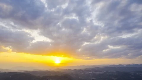4K Mountain Sunset Glow Time Lapse Video stock 346940567