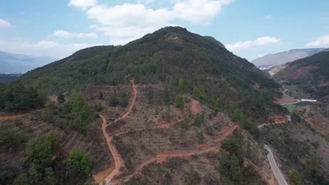 4K Mountain Terrain With Rivers Valleys And Forests Video stock 320854068