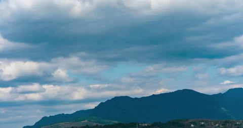 4K Mountain Valley Blue Sky with Clouds Time Lapse Stock Footage 320100663