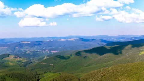 4K. Mountains with clouds and shadows. Without birds, time lapse 库存影片 79755986