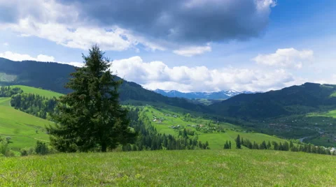 4K .Mountains  clouds landscape. Time lapse without birds, RAW output 库存影片 63941217