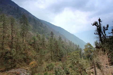 4K. Movement of the clouds on the mountains, Himalayas, Nepal.  Stock Footage 37241585