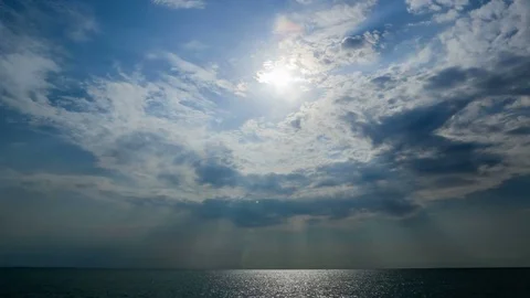 4K. Movement of the clouds over the Black Sea. Adler, Russia, Ultra HD. 409.. Stock Footage 73847438