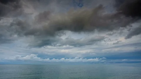 4K. Movement of the clouds over the Black Sea. Mysra, Abkhazia, Ultra HD. 4.. Stock Footage 73849891