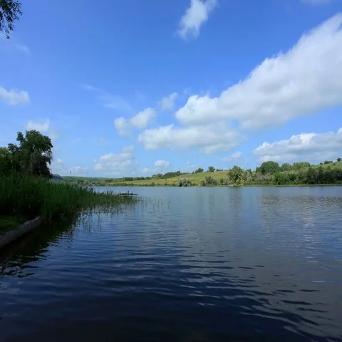 4K. Movement of clouds on the river Seversky Donets, Rostov Region, Russia Stock Footage 69403571