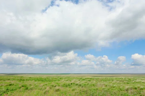 4K. Movement of clouds in the steppe, the Rostov region, Russia, (Time Lapse)  Stock Footage 49626591