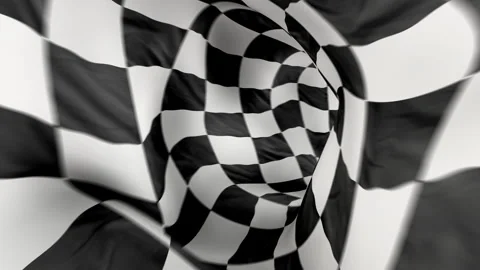 4K Movement through a 3D tunnel made of checkered black and white fabric. Stock Footage 290198348