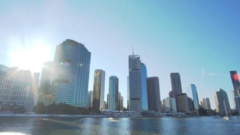 4k moving shot of Brisbane CBD in daytime Stock Footage 70190887