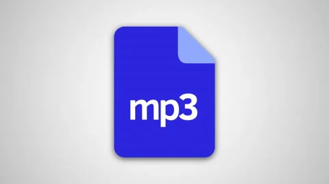 4K - mp3 file extension icon symbol round logo Stock Footage 61474558