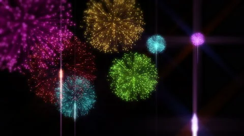 4k Multi Color Fireworks Animation. Vidéo 58437618