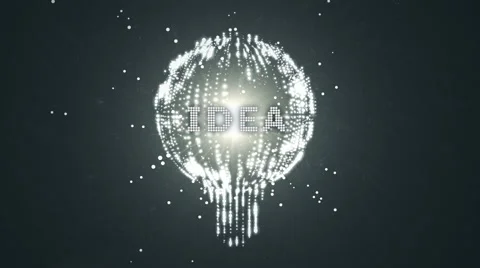 4k Multi Idea Particle Bokeh integrated to a Light Bulb form. Stock Footage 54622227