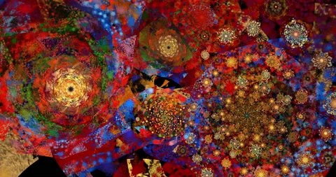 4K multi spiral composition,  seamless looping fractal, 30 sec. rotation Stock Footage 150896143