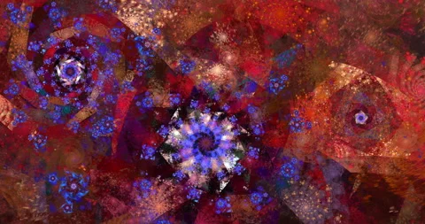 4K multi spiral composition,  seamless looping fractal, 30 sec. rotation Stock Footage 150967797