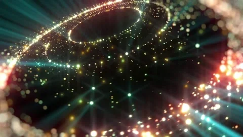 4k Multicolor Lights Ring Shape Spinning Motion Background Stock-Footage 273123448