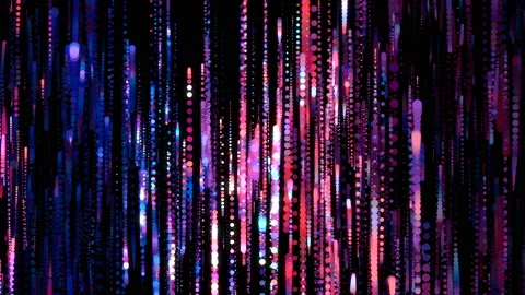 4K Multicolored motion background. Glowing dots. Vertical bright lines. Video stock 116421742