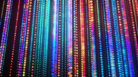 4K Multicolored motion background. Glowing dots. Vertical bright lines. Stock Footage 116423332