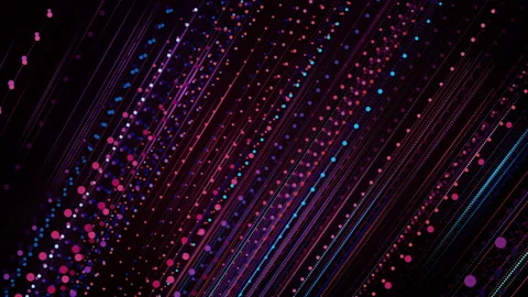 4K Multicolored motion seamless background. Glowing dots. Diagonal neon lines. Stock-Footage 116423234
