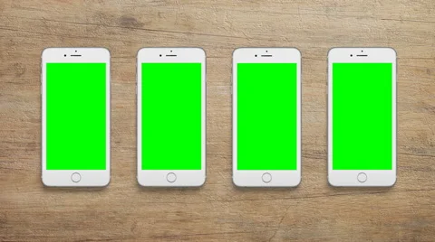 4k - Multiple iphone green screen Stock Footage 62533048