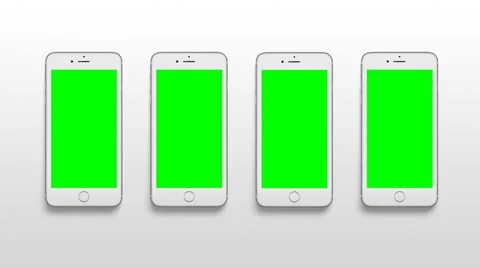 4k - Multiple iphone green screen Video stock 62533274