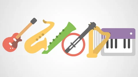 4K - Multiple musical instruments Stock Footage 61899362