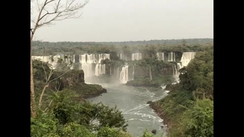 4K Multiple Waterfalls at Iguazu Falls, Brazil Stock Footage 323924752