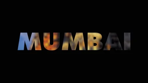 4k Mumbai text video on black background. 4k rendering Stock Footage