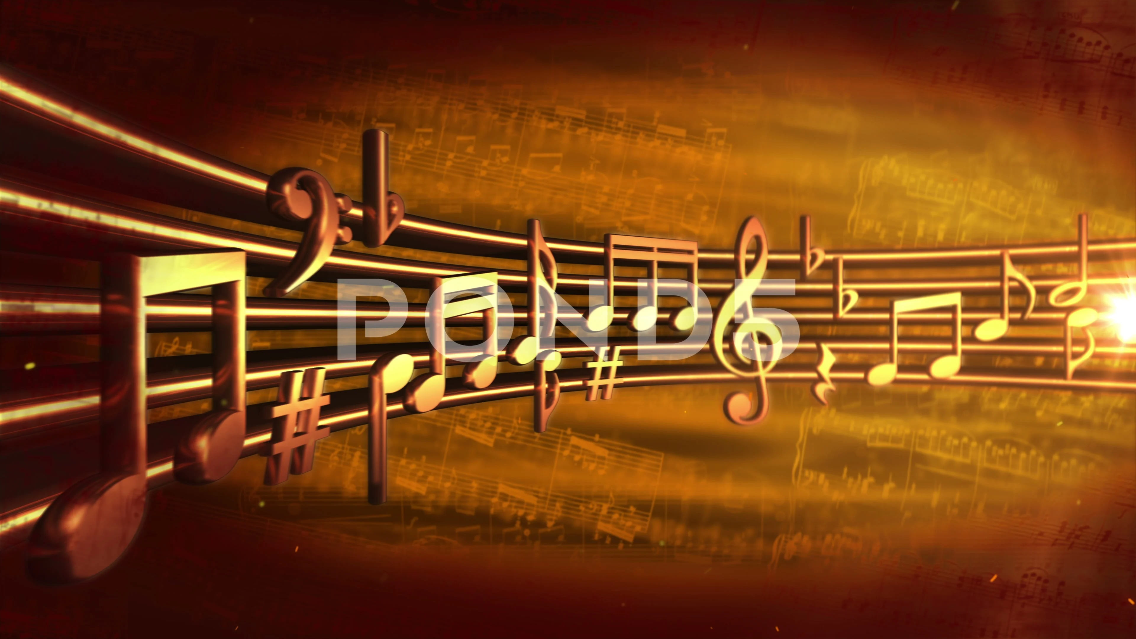 4K Music Notes Loop Background