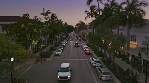 4k Naples Florida 5th Avenue at Twilight EDITORIAL Stock Footage 275207465