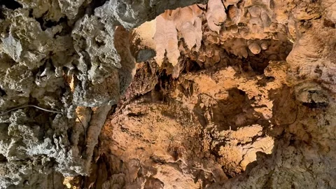 4K Natural Limestone Cave Formations and Stalactites in Okinawa, Japan Stock Footage 345372177
