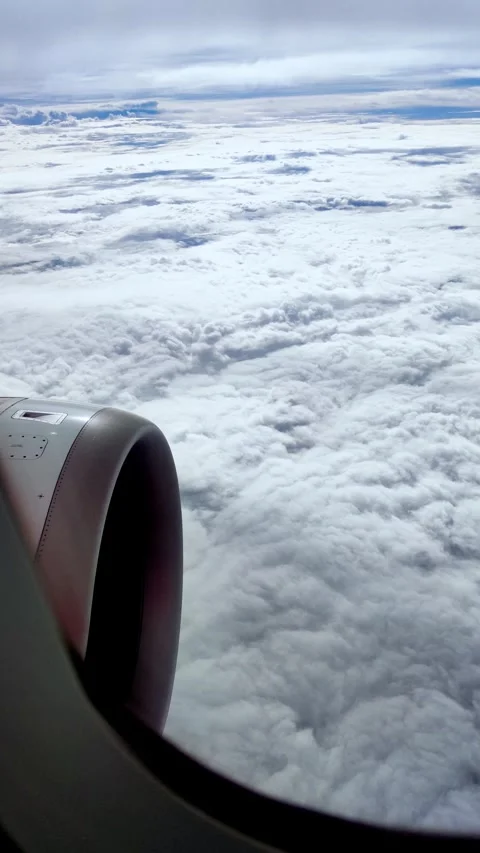 4k nature of clouds, View from an airplane window. Travel concept Stock-Footage 258816816