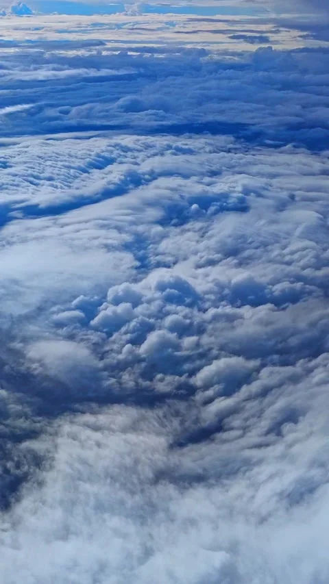 4k nature of clouds, View from an airplane window. Travel concept Stock Footage 258816936