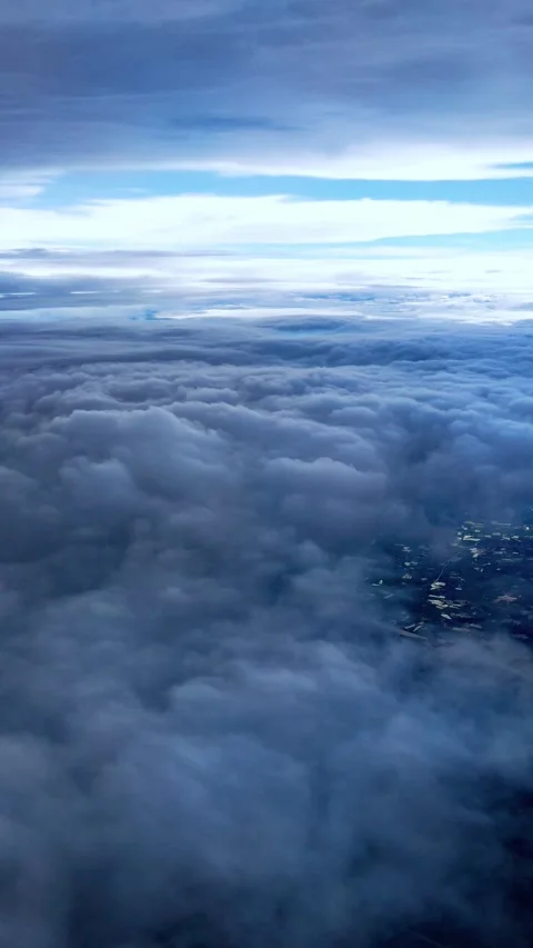 4k nature of clouds, View from an airplane window. Travel concept Stock Footage 258816997