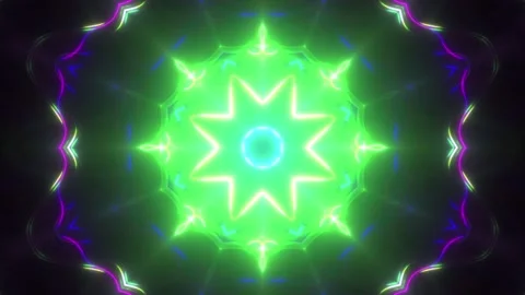4K Neon Animated Flower Background Vídeos de archivo 120908056