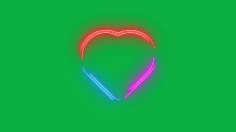4k neon animation that forms love with colorful and green screen	 Stock Footage 264013014