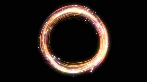 4k. Neon circle. Round frame background. Multiple lines swirls Stock Footage 124289853