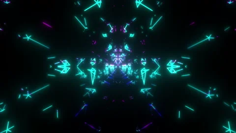 4k Neon Cybertech VJ Loop 库存影片 124011954