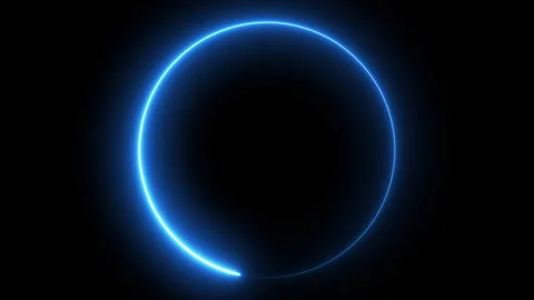 4K Neon Glowing Circle Loop Animation on Black Background. Stock Footage 341383376