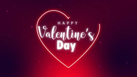 4K neon Heart, Valentines day, Neon Heart Animation Background, Valentine's Day Stock Footage