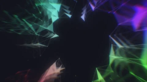 4k neon plexus animation, science fiction particle Video stock 289775980