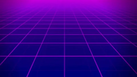 4K neon purple synthwave grid animation  for sci-fi, retro, cyberpunk Stock Footage 263029396